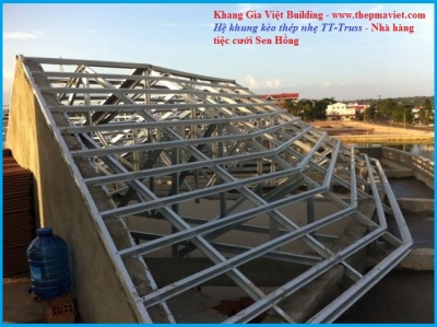 Kèo thép mạ làm mái,hệ giàn thép làm mái