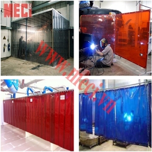 Màn nhựa pvc ngăn tia lửa hàn, hồ quang điện