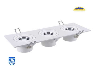 Đèn âm trần GD002B cái 3 bóng hãng Philips tuổi thọ 15 nghìn giờ