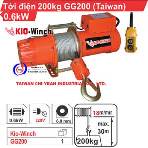 Tời điện xây dựng 200kg KIO Winch GG200