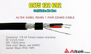 Cáp tín hiệu RA485 2 pairs 24AWG, 22AWG, 18AWG vặn xoắn