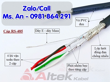 Sẵn kho cáp tín hiệu RS485 chống nhiễu hàng chất lượng châu Âu