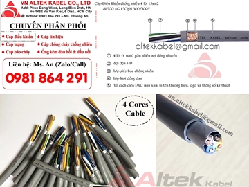 Cáp tín hiệu điều khiển 4 lõi 4x0.5, 4x0.75, 4x1.0, 4x1.5 sỉ - lẻ toàn quốc