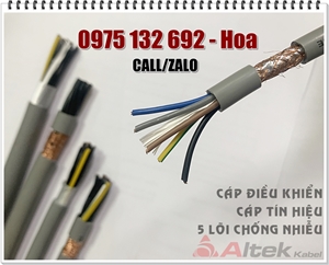 Cáp điều khiển 5x0.5, cáp tín hiệu 5x0.5 Altek Kabel