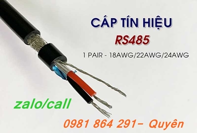 Cáp tín hiệu chống nhiễu 2 lớp RS485 (18AWG/ 22AWG/ 24AWG)