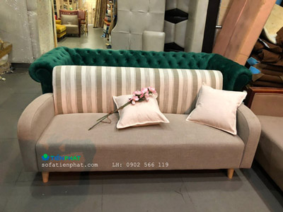 Mẫu ghế sofa băng kem sọc 1M65 TPB-S05