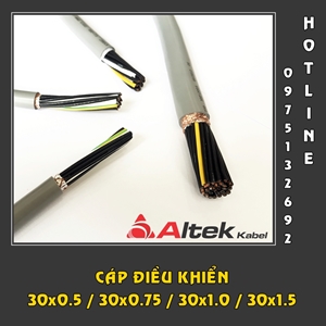 Cáp Cu/PVC/PVC 30x1.5, 30x1.0, 30x0.75, 30x0.5 có (không) chống nhiễu
