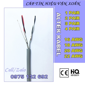 Cáp tín hiệu 22AWG 1 Pair, 22AWG 2 Pair, 22AWG 3 Pair, 22AWG 4 Pair