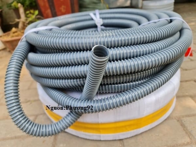 Ống hút bụi ruột gà gân nhựa màu xám