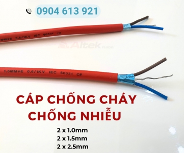 Cáp tín hiệu , cáp chống cháy chống nhiễu 2x1.5mm