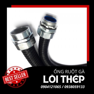 Ống ruột gà lõi thép bọc nhựa PVC, chất liệu thép mạ kẽm