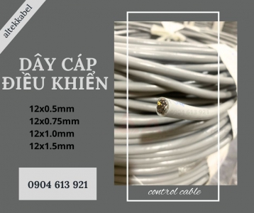 Cáp điều khiển, cáp tín hiệu 12 lõi 0.5/0.75/1.0/1.5mm chống nhiễu 