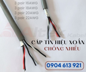 Dây tín hiệu âm thanh vặn xoắn 3 pair 16/18/20/22AWG