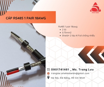 Cáp tín hiệu RS485 18AWG 1 Pair vặn xoắn 2 lớp chống nhiễu ALTEK KABEL