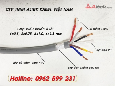 Cáp điều khiển 6 lõi / Cáp tín hiệu Altek kabel 0.5-1.5mm2