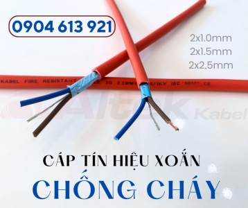 Cáp tín hiệu chống cháy 2x1.0 chống nhiễu 