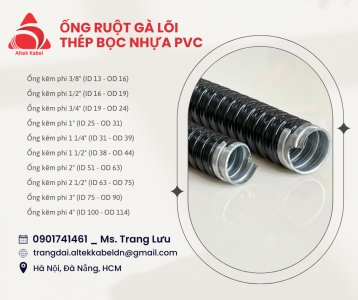 Ống ruột gà lõi thép bọc nhựa pvc phi 114 - 4 inch