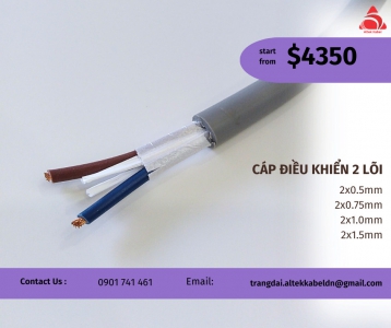 Dây cáp điện 2 lõi Altek Kabel 0.5, 0.75, 1.0, 1.5mm2